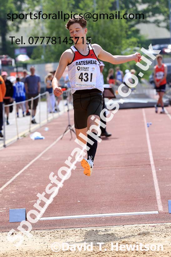 Mens Under-17s Long Jump, 2024 North Eastern Track and Field Champs., Middlesbrough.  Photo: David T. Hewitson/Sports for All Pics